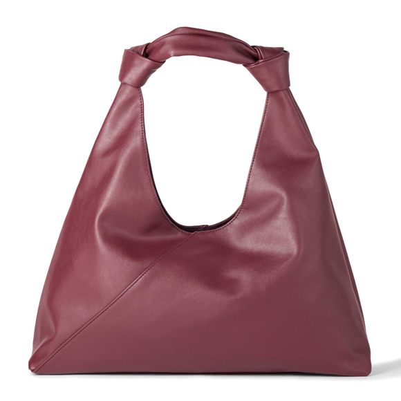 Mackenzie Knotted Hobo Tote, Burgundy, One Size o_o - Picture 1 of 5